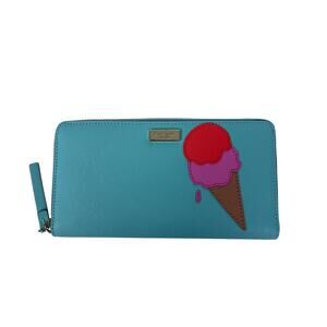 Kate Spade Rare Novelty Ice Cream Leather Continental Zip Around Wallet NWT